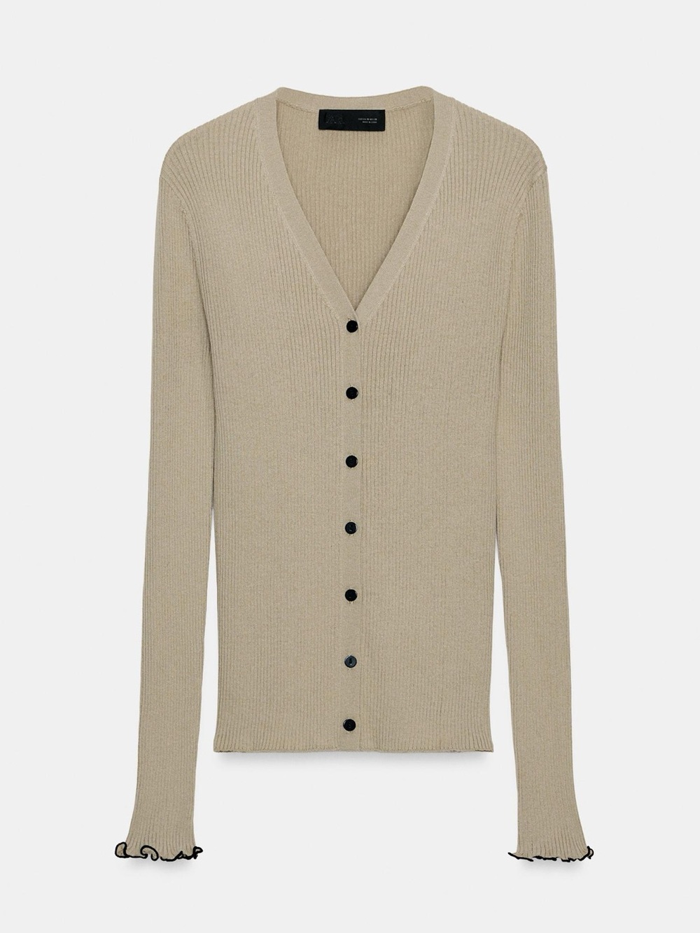 ZARA CONTRAST RIB CARDIGAN